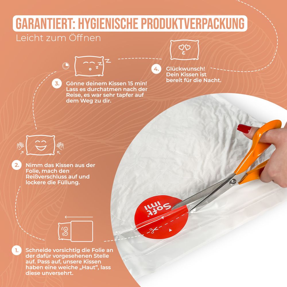 Softimi | Kissen - 40x80 cm - Kopfkissen - Antiallergisch - Hochwertige Mikrofaser - Ergonomische Unterstützung - Seitenschläferkissen