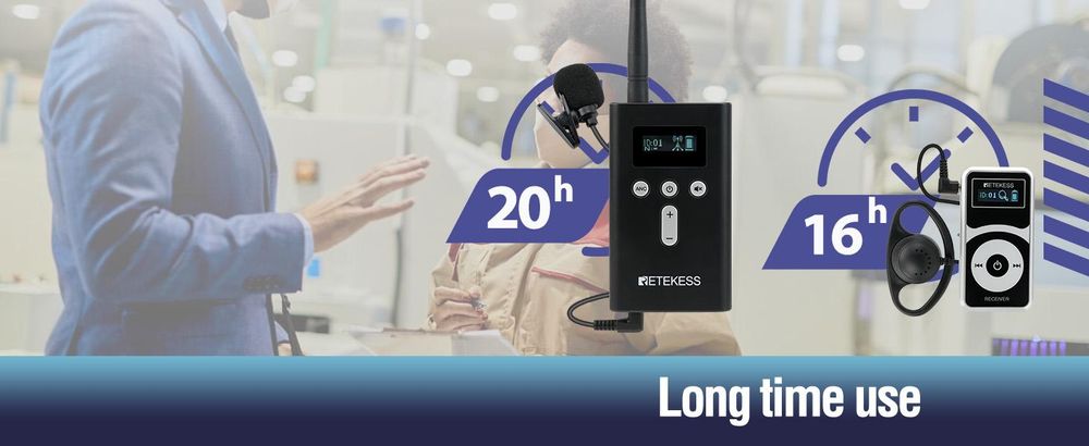 Retekess T130P – bezdrôtový sprievodcovský systém, audio sprievodcovský systém Whisper, dosah 160 m, potlačenie šumu, nabíjanie cez konektor Type-C pre výlety a cestovanie, vysielačka