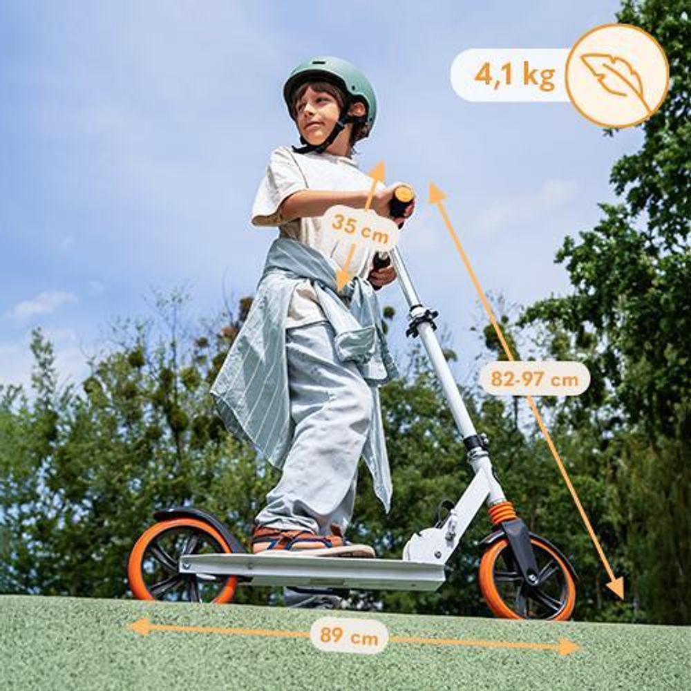 Lionelo Luca Roller Kinder Tretroller bis 100kg Räder 200mm Bremse zusammenklappbar Schwarz Rosa