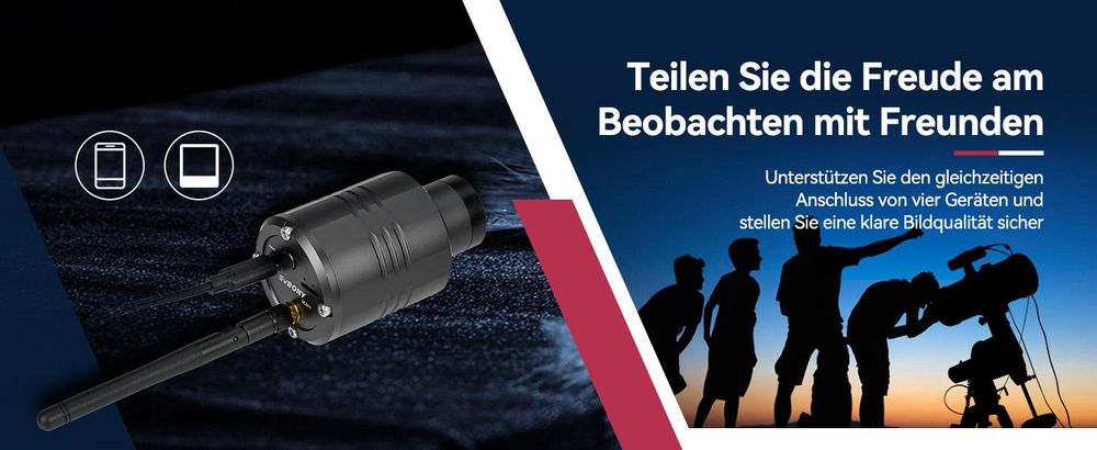 Svbony SC311 Einstiegs WiFi Teleskop Astronomiekamera, WiFi 4 Punkt Verbindung Wireless Kamera mit IMX662 CMOS Sensor, Teleskop Elektronische Okular