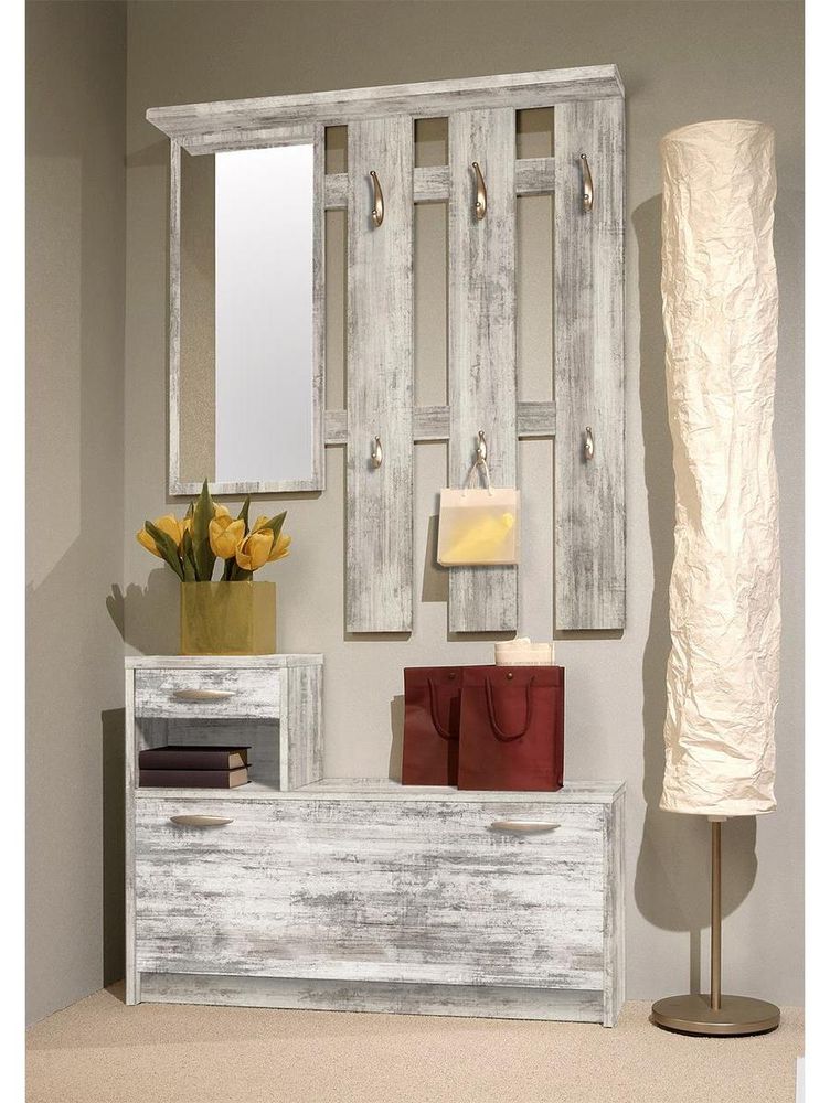 Selene IV Garderobe – Garderoben-Set mit Kommode, Paneel und Spiegel