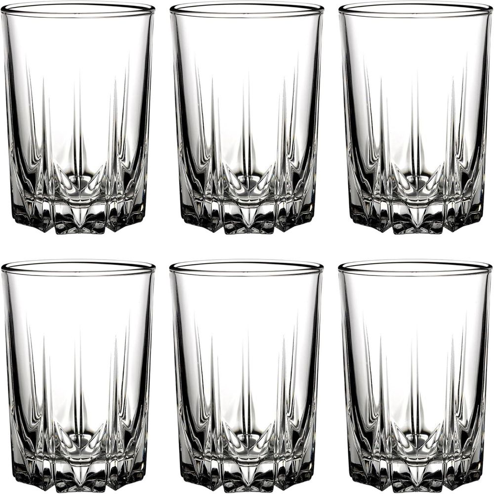 KADAX Trinkgläser aus hochwertigem Glas, 6er Set, Wassergläser, dickwandige Saftgläser, geriffelte Gläser für Wasser, Drink, Saft, Party, Cocktailgläser, Getränkegläser (hoch, 245ml)