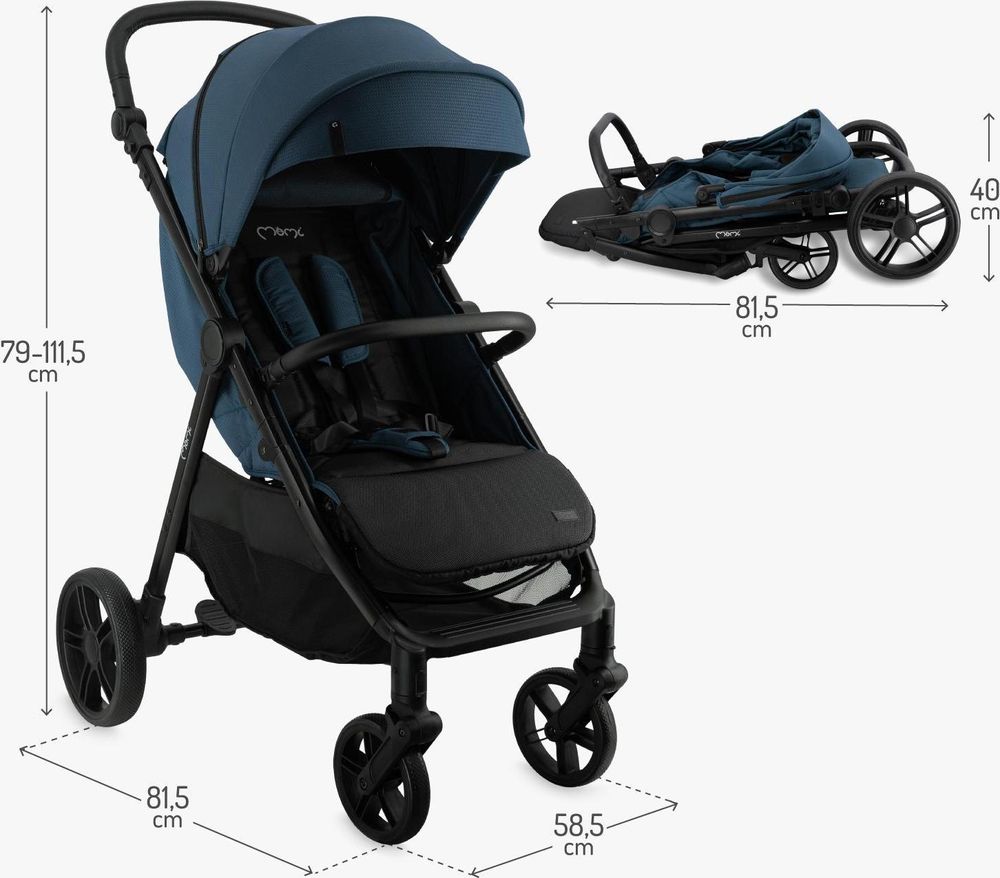 MoMi CLARA Buggy Kinderwagen bis 22 kg - Tasche, Moskitonetz, Regenschutzfolie, Becherhalter, Fußdecke