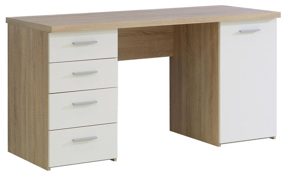Schreibtisch "Balu I" – moderner Arbeitsplatz mit viel Stauraum und kompakter Breite von 145 cm