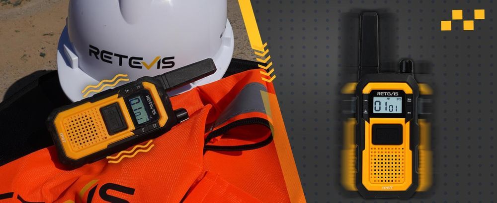 Retevis RB648 Heavy Duty Walkie Talkies, IP67 vodotěsná vysílačka, Dual PTT, 2000mAh Type C Charge, nouzová vysílačka pro dospělé na staveniště (2 ks)