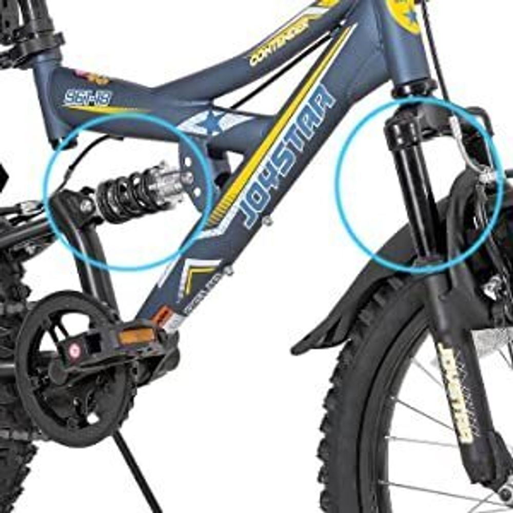 HILAND Contender 20 Zoll Kinder-Mountainbike Vollfederung Jungen Mädchen, Kinderfahrrad mit Schutzbleche und Handbremse, Grün