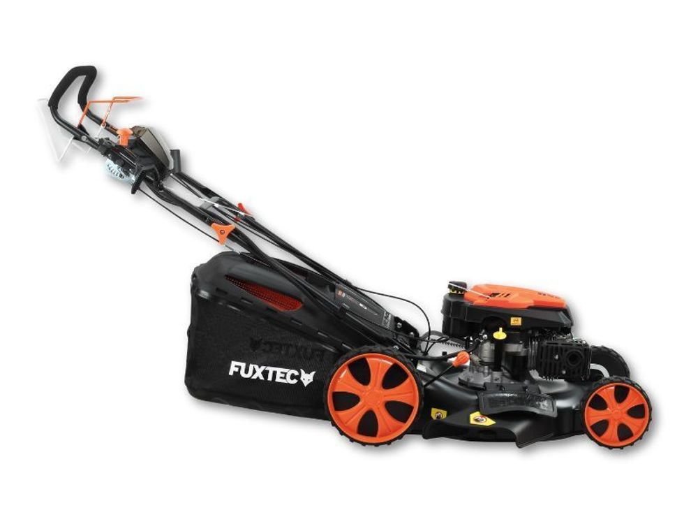 FUXTEC 4in1 Benzin Rasenmäher FX-RM5396es-PRO - 196ccm | 53cm | 42Kg | E-Start | Selbstantrieb | 70L | Mulchfunktion | 4-Tackt | Seitenauswurf