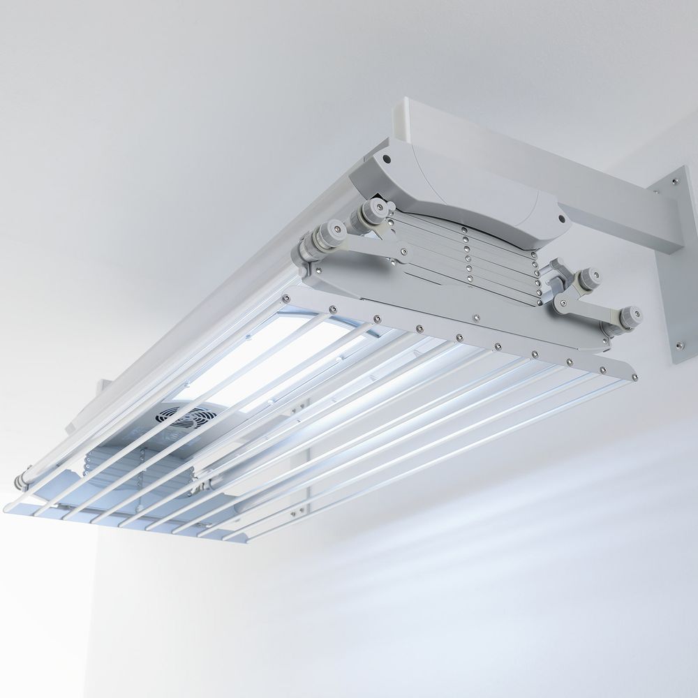 Stendibiancheria elettrico da parete Foxydry Air 122 Cm - Acciaio e Alluminio