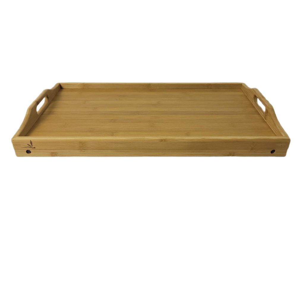 BEGRYF Betttablett Bambus 66x31 cm, Serviertablett mit klappbaren Beinen, Frühstückstablett