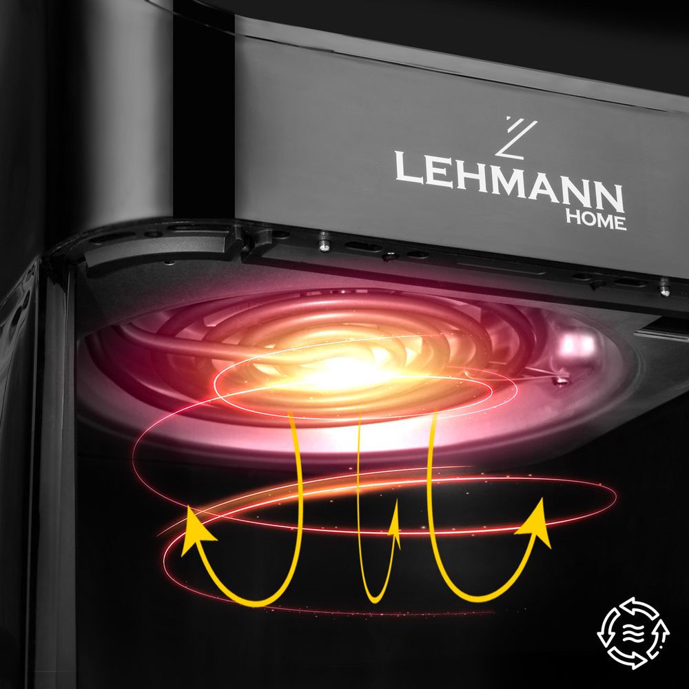 LEHMANN Friggitrice ad Aria 8L, Air Fryer con finestra, 12 programmi, max 200°C, Display LED Touch, 1800 W