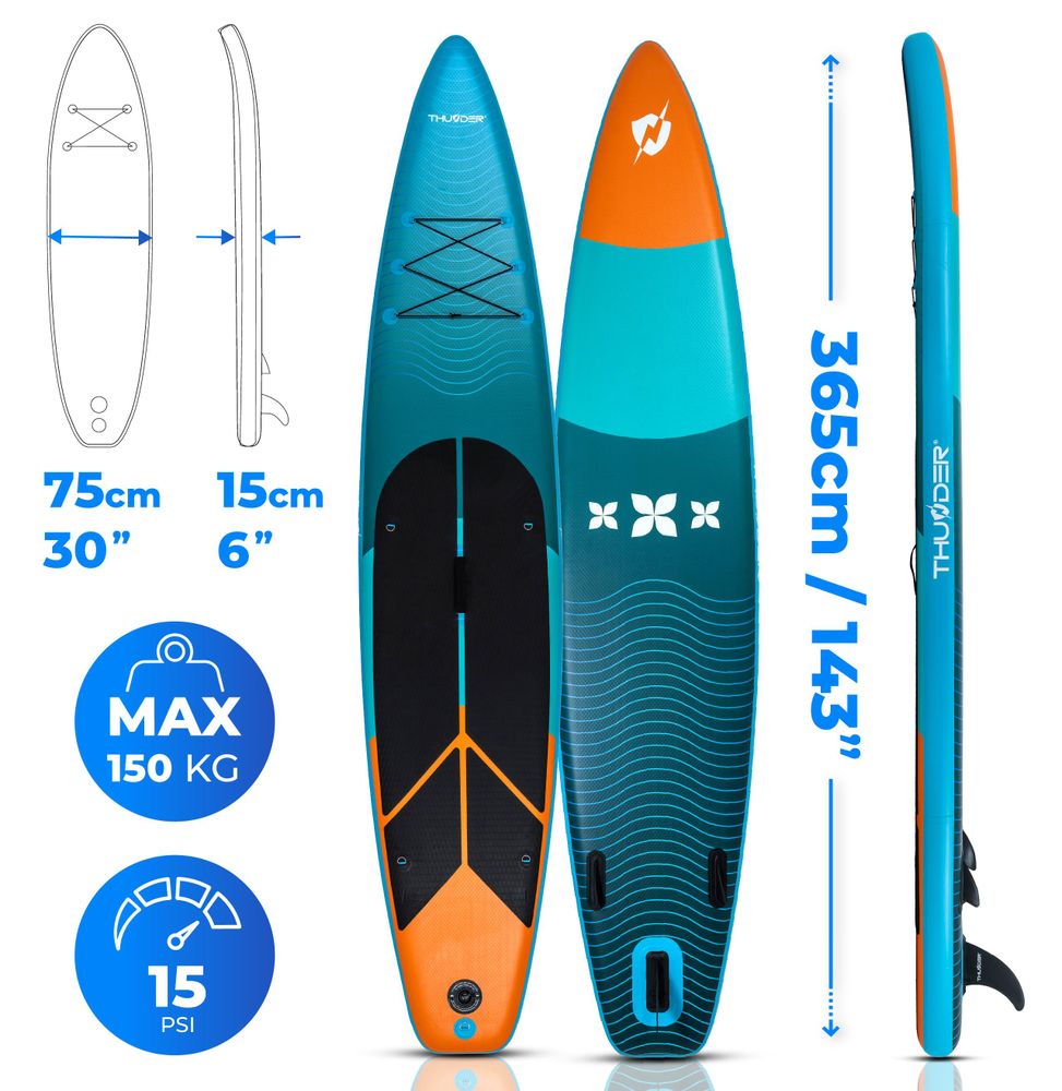 Thunder Storme Stand Up Paddle Board 365 cm tyrkysový 150 kg