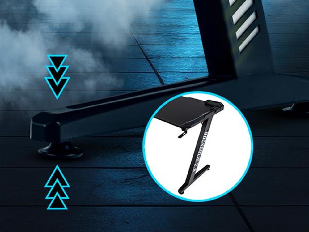 Elite Gaming Schreibtisch | Computertisch - Gamingtisch - Bürotisch - Tisch - RGB-Beleuchtung - Controller-, Headset- & Getränke Halterung 115 x 69 cm