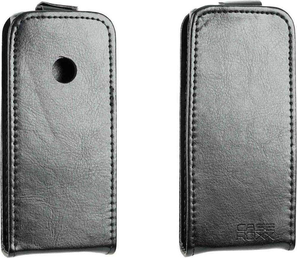 caseroxx Schutz Tasche Hülle Flip Cover kompatibel mit Nokia 105/110 4G (2023, 2024), 105/110 4G (2nd Edition), Smartphone Tasche Flip Cover in schwarz