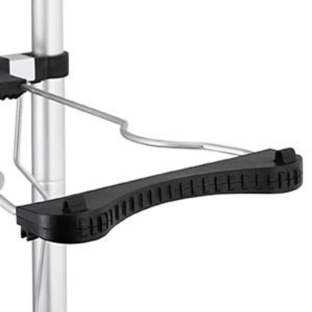 STANEW Échelle Télescopique 5M avec Stabilisateur d'échelle, Marchepieds Escamotables en Aluminium avec Barre Stabilisatrice et Crochets Amovibles