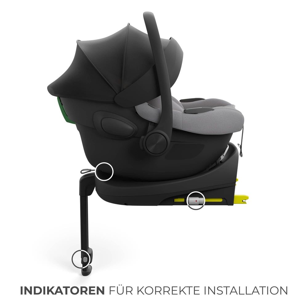 Kinderkraft I-LITE ENDURA SAFE FX – i-Size Babyschale 40–87 cm, ultraleicht 3,2 kg, SPS+, ERGO PAD, Grau