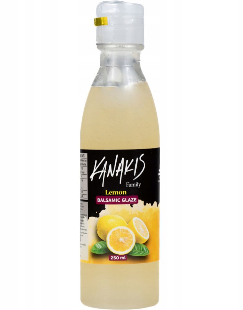 Kanakis | Balsamico-Creme Zitrone - 250 ML - Glutenfrei - Süß-Saurer Geschmack - Ideal Für Desserts