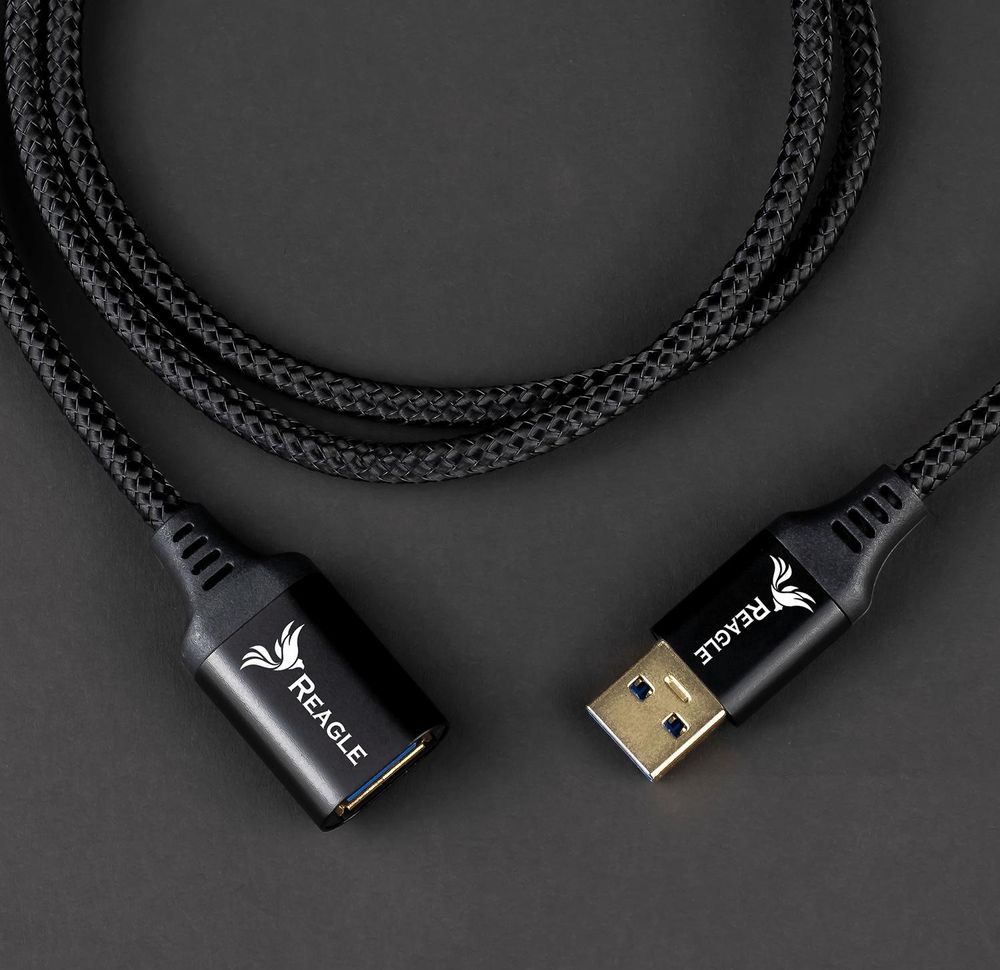Reagle Usb 3.1 Gen1-Verlängerungskabel, 3 M, Usb-Stecker Auf Usb-Buchse, Verlängerung, 5 Gbit/S, Nylongeflecht