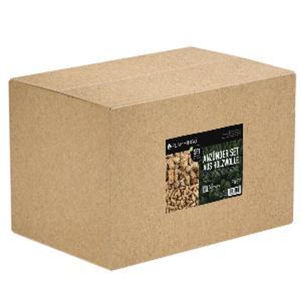 Anzünder Set 12kg (Holzwolle 8kg + Presslinge 4kg)