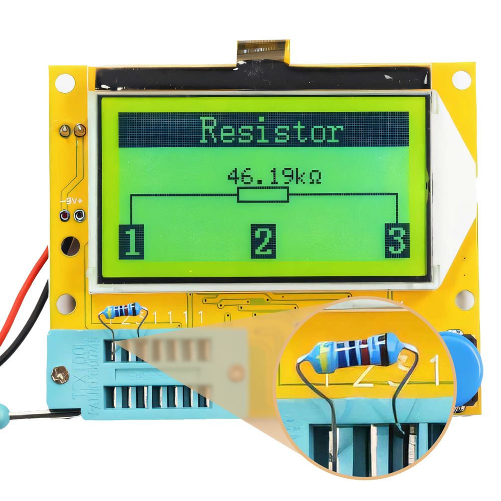 Transistortester Messgerät Transistor-tester NPN mit Display Grafischer Kondensatortester TFT MOS-ESR-Messgerät für Profi Thyristor-Triode Retoo