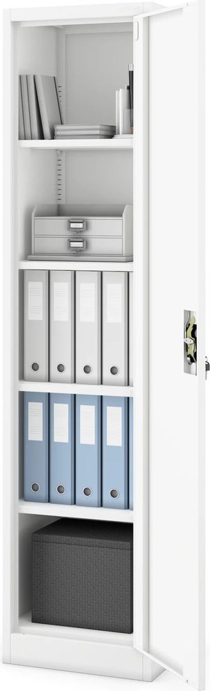 Aktenschrank Büroschrank Stahlschrank weiß  185x45x40