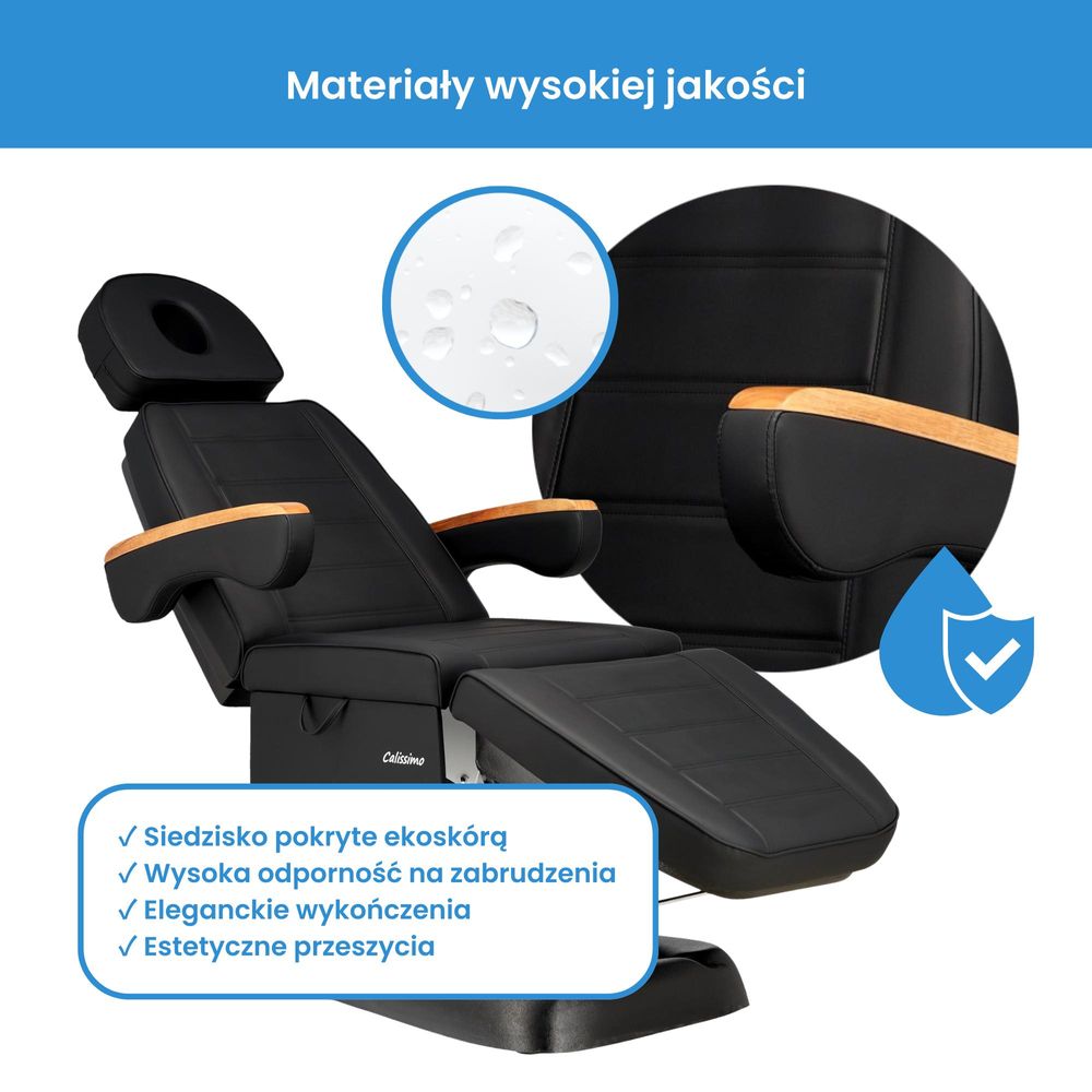 Fotel kosmetyczny elektryczny do salonu kosmetycznego pedicure regulacja 3 siłowniki Marcel
