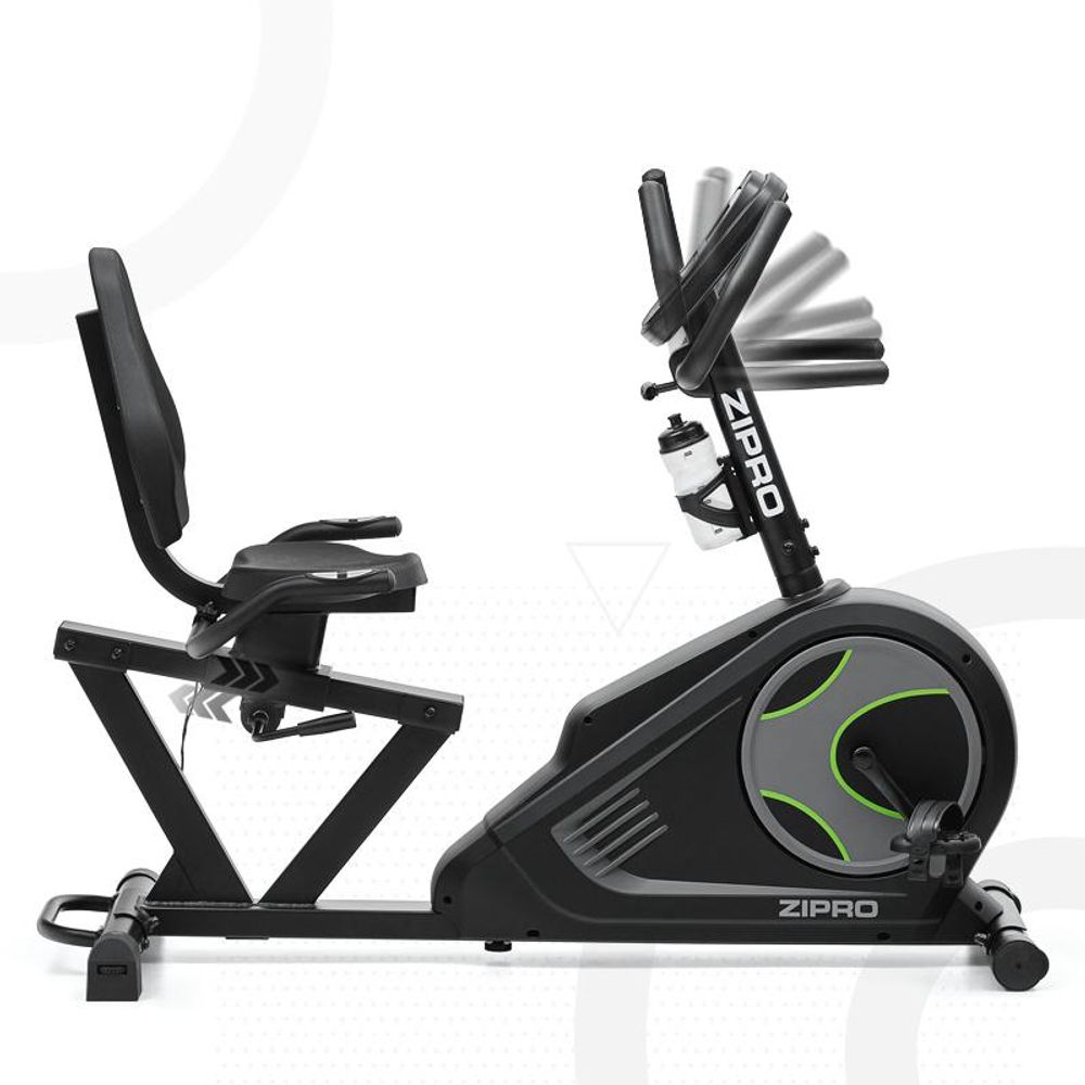 Zipro Liegeheimtrainer Ergometer Glow – Sitzheimtrainer für Senioren & Reha Recumbent Bike mit App Elektrischer Widerstand Rückenschonend & Leise
