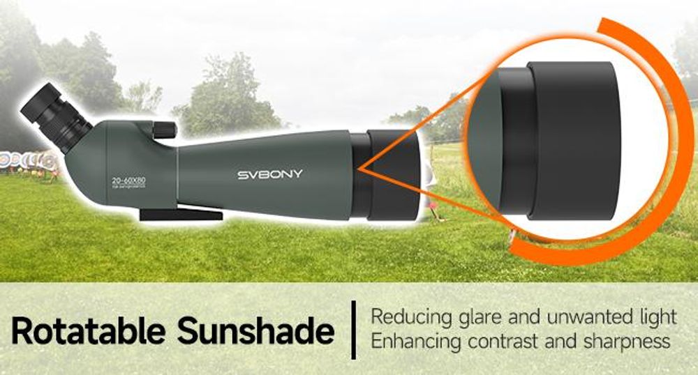 Monokulární dalekohled Svbony SV28, 20-60x80 mm, BAK4 se stativem Univerzální adaptér pro chytré telefony pro outdoorové fotografy přírody