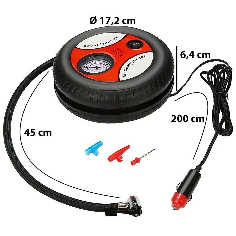 Auto Kompressor 12V Luftkompressor Luftpumpe Elektrisch Autoreifen Pumpe für Auto Fahrrad Motorrad Ball Elektrische Luftkompressor 260PSI 60W Retoo
