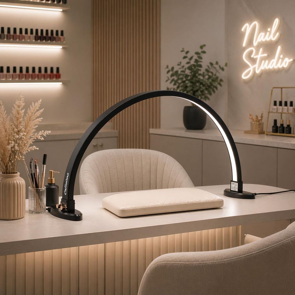 Lampada per Trattamenti Estetici Moon LED senza ombre da tavolo nera