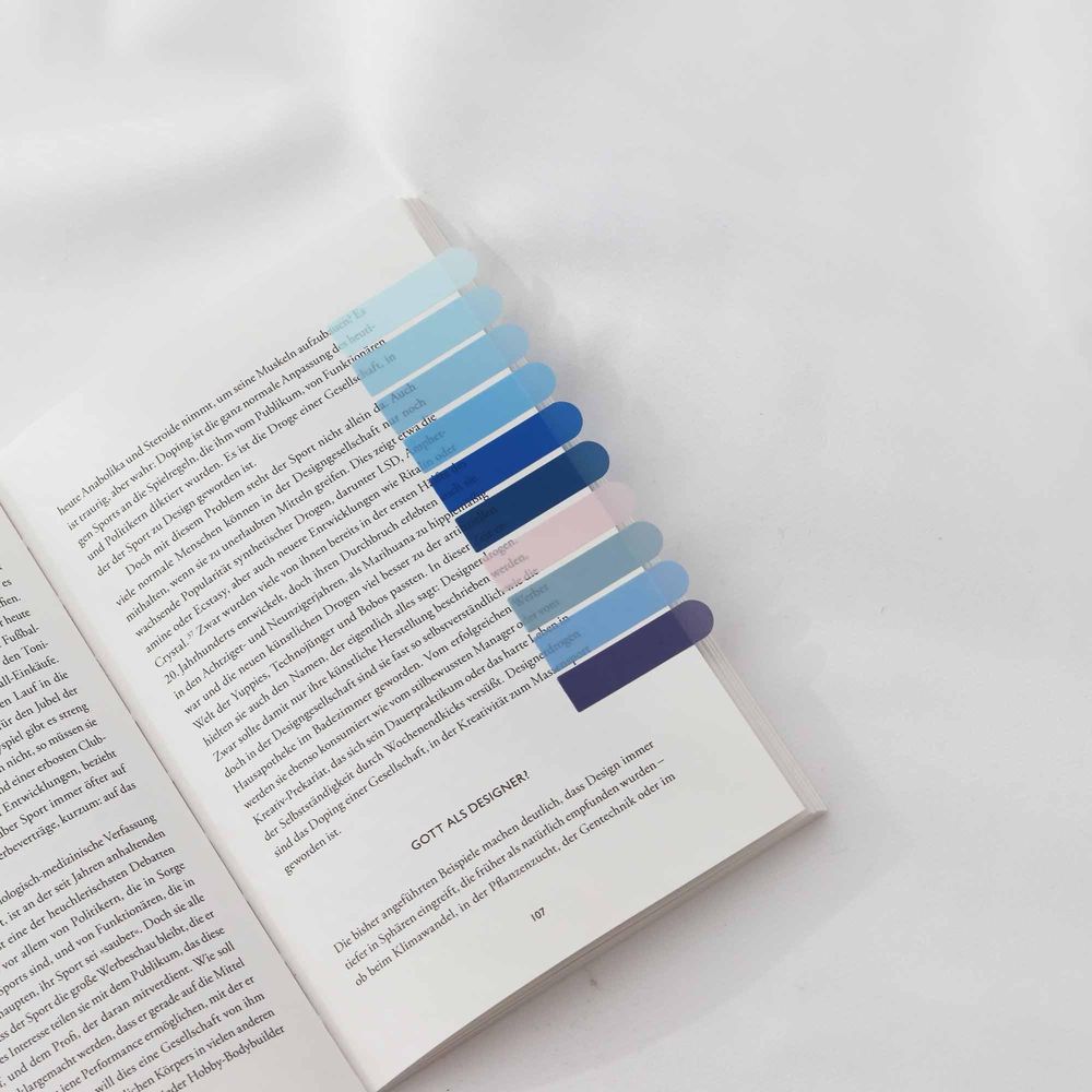 Celestial Blue-Semicircle Design | Sticky Notes | Index Sticky Notes with Ruler | Page marker | Haftnotizen