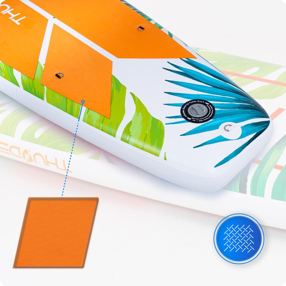 THUNDER Tropi-Light Stand Up Paddle Board 350x81x15cm Grün Orange Weiß bis 150 kg