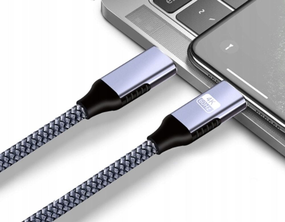 Kabel - Thunderbolt 3 USB-C auf USB-C - 4K 60 Hz - 10 Gbit/s - 100 W PD 5A - 2 m - Nylon - Schwarz
