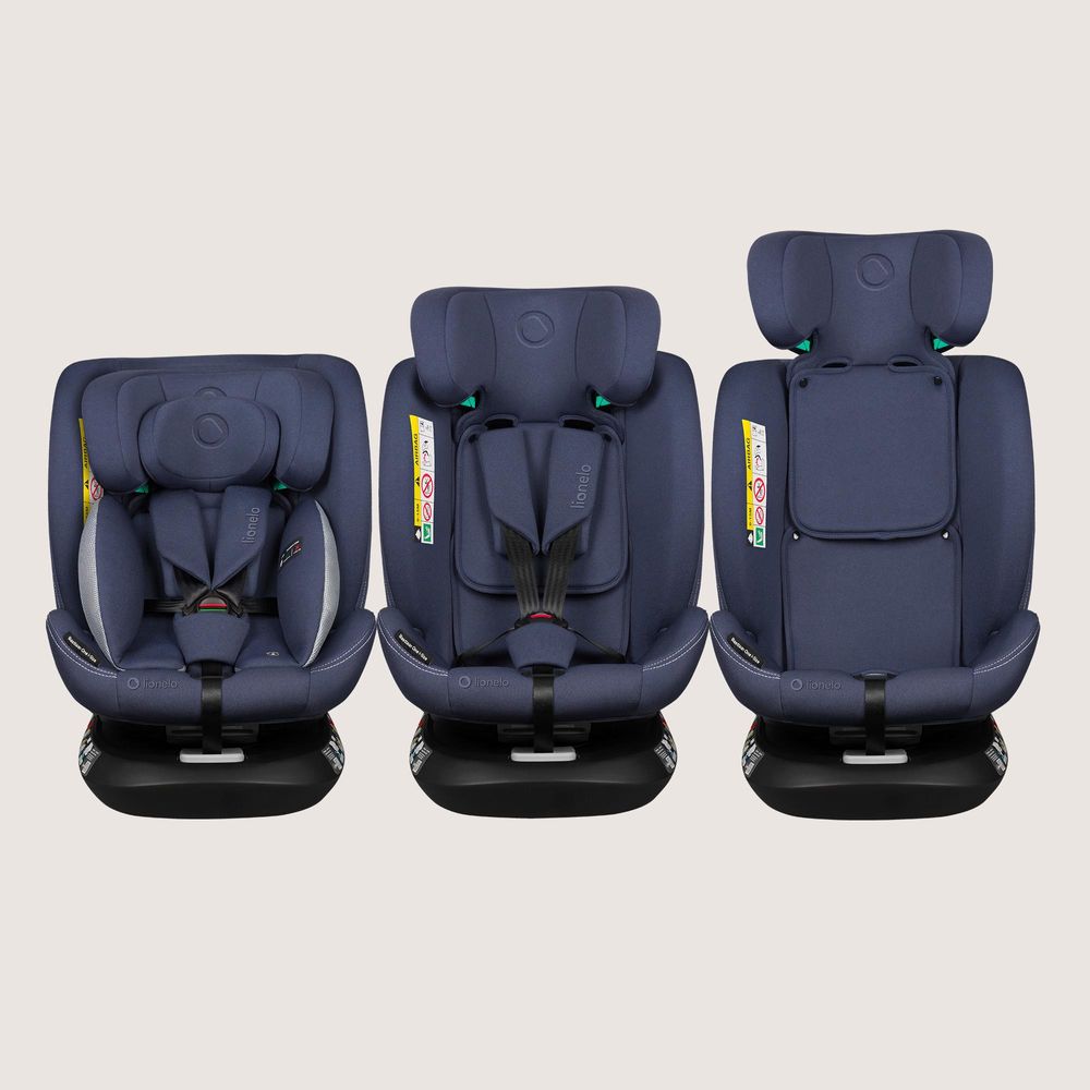 Lionelo Autokindersitz Bastiaan One i-Size, ab Geburt bis 12 Jahren, ab 0 kg bis 36 kg, Dri-Seat, 360 Grad - Blue Navy