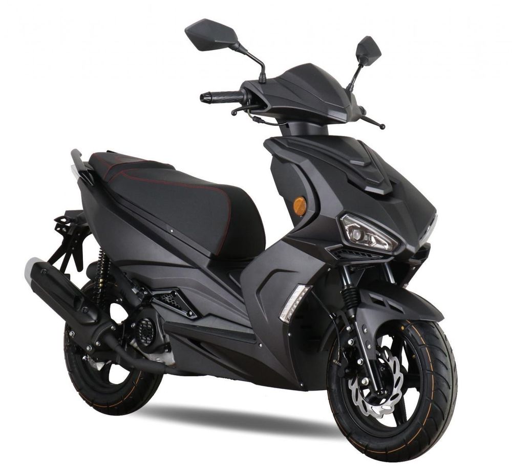 Motorroller Striker 50ccm 25 km/h Euro 5, LED - mattschwarz GT Union