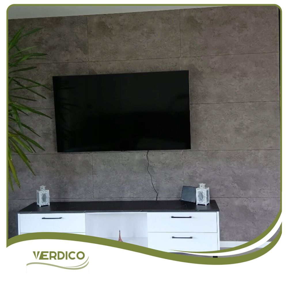 3D Wandpaneele Grau 1 Stück / 0,5 m² | Deckenpaneele aus Polystyrol | 100 × 50 cm | Dekorplatten in Betonoptik | Verdico