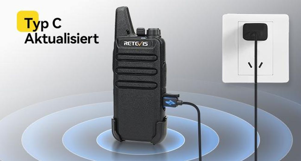 Retevis RT622 Walkie Talkie, 4er Mini Funkgeräte, PMR446 Lizenzfrei 16 CH, VOX Squelch Scan CTCSS/DCS, Funkgerät mit USB-Ladekabel, für Schule, Reisebüro, Supermarkt, Weingut