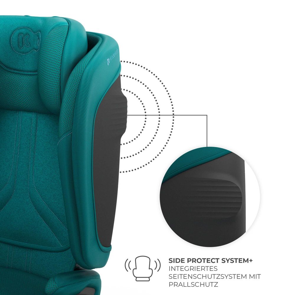 Kinderkraft UNITY 2 Kindersitz 100–150 cm, 15–36 kg, klappbar, ISOFIX, SPS+ & H-GUARD, Schlafposition, AIR FLOW System, Grün