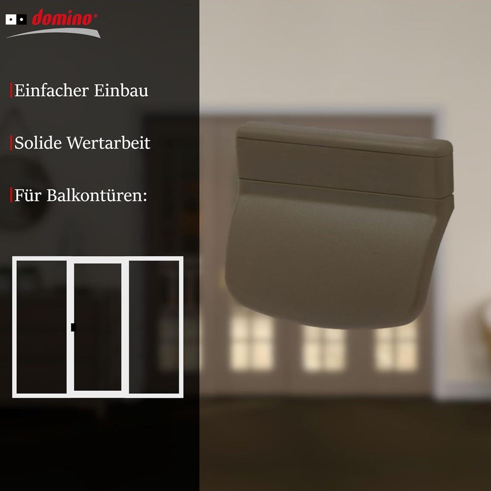 DOMINO Balkontürgriff außen | Balkontür Schnäpper | Terassentürgriff | UV- und Feuchtigkeitsresistent | 1er Set Balkon Türgriff inkl. Schrauben (verdeckt) - Ziehgriff mit Schraubenabdeckung | Braun