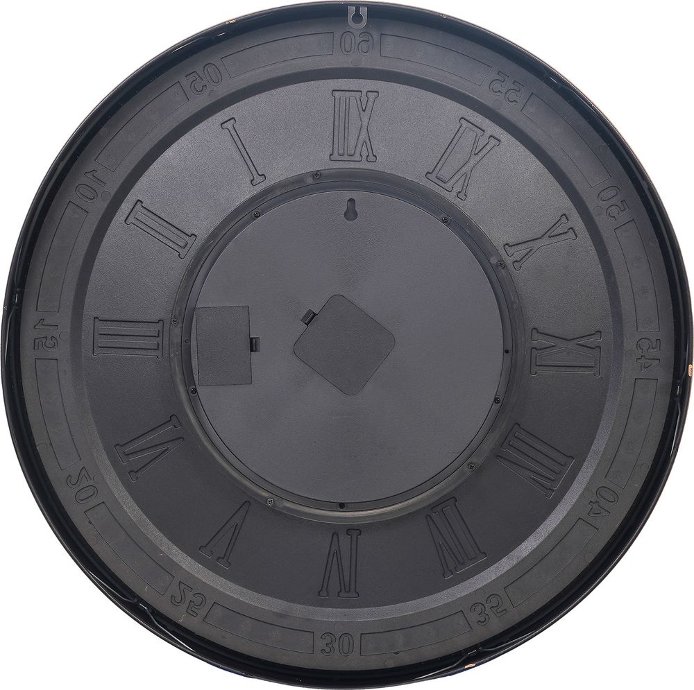 Samilito 61 cm Wanduhr mit echten beweglichen Zahnrädern,antike goldene große römische Ziffer, leise Metall-Wanduhr für Wohnzimmerdekoration