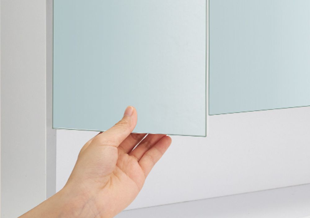 VASAGLE Badezimmerschrank mit 3 Türen, Spiegelschrank, Badschrank, offenes Fach, verstellbare Ablagen