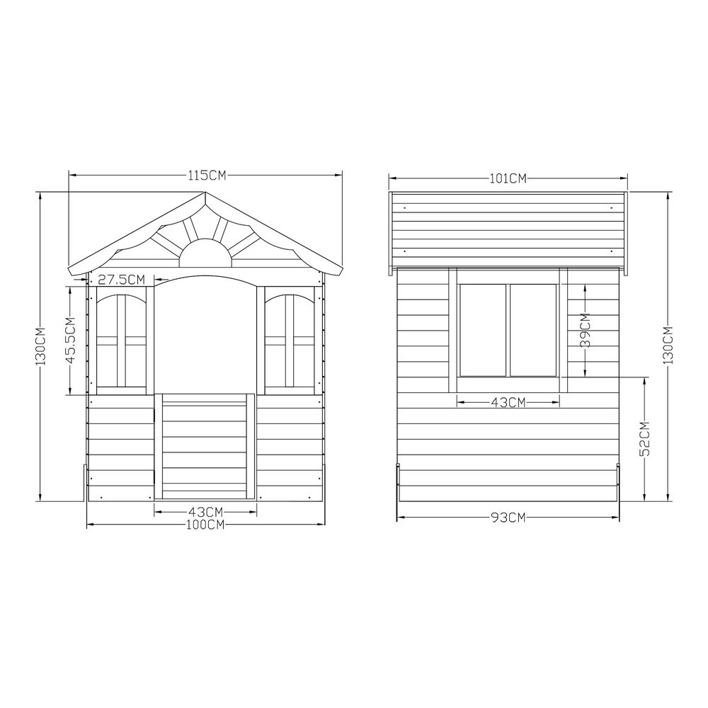 Kinderspielhaus 'Lulä' Spielhütte 130x115x101 cm Holz