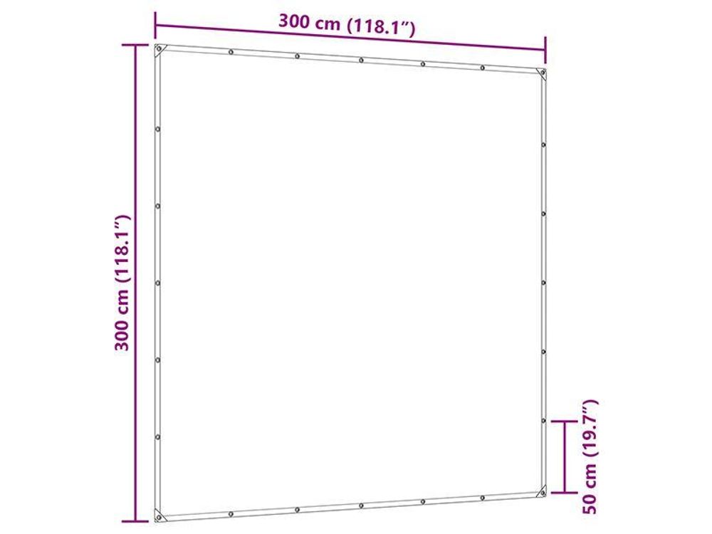 vidaXL Abdeckplane 650 g/m² 3x3 m Grau