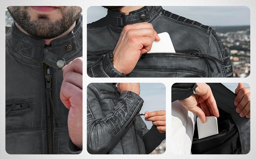 PAULGOS Herren Lederjacke Echtes Leder Jacke Echtleder Übergangsjacke Fashion in 5 Farben Gr. S-7XL Design 1