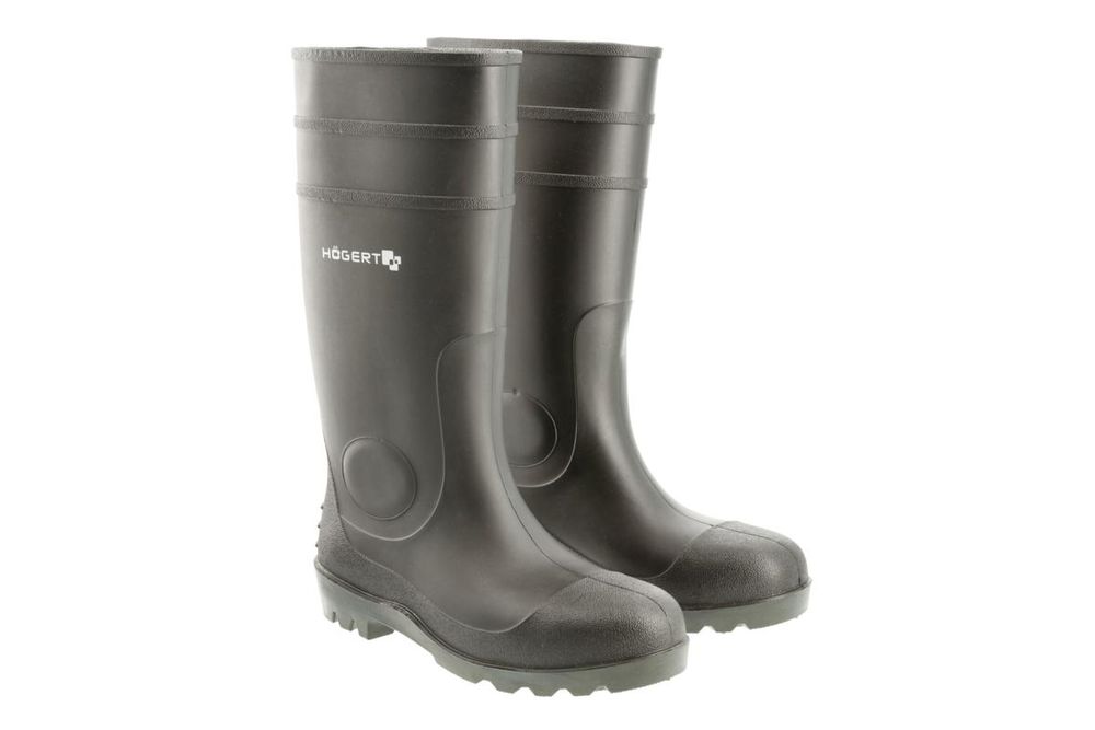 Gummistiefel RITTER S5L FO SR, 100 % PVC, Stahlkappe 200 J, Polyester-Futter, schwarz, Gr. 44 – Art. HT5K630 | Högert Technik