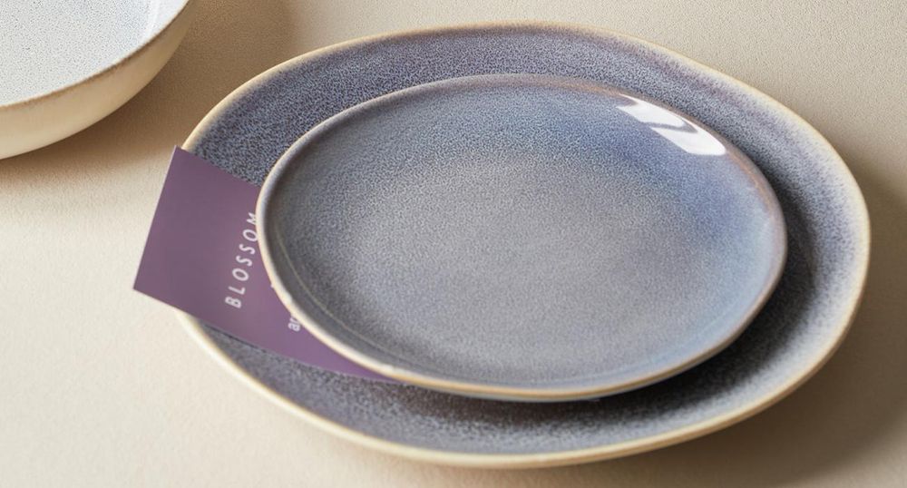 Geschirrset 16tlg, Kombiservice Porzellan, Tafelservice mit Essteller, Suppenteller, Müslischüssel 4 personen, Reaktive-Glasur, Mikrowellenherd