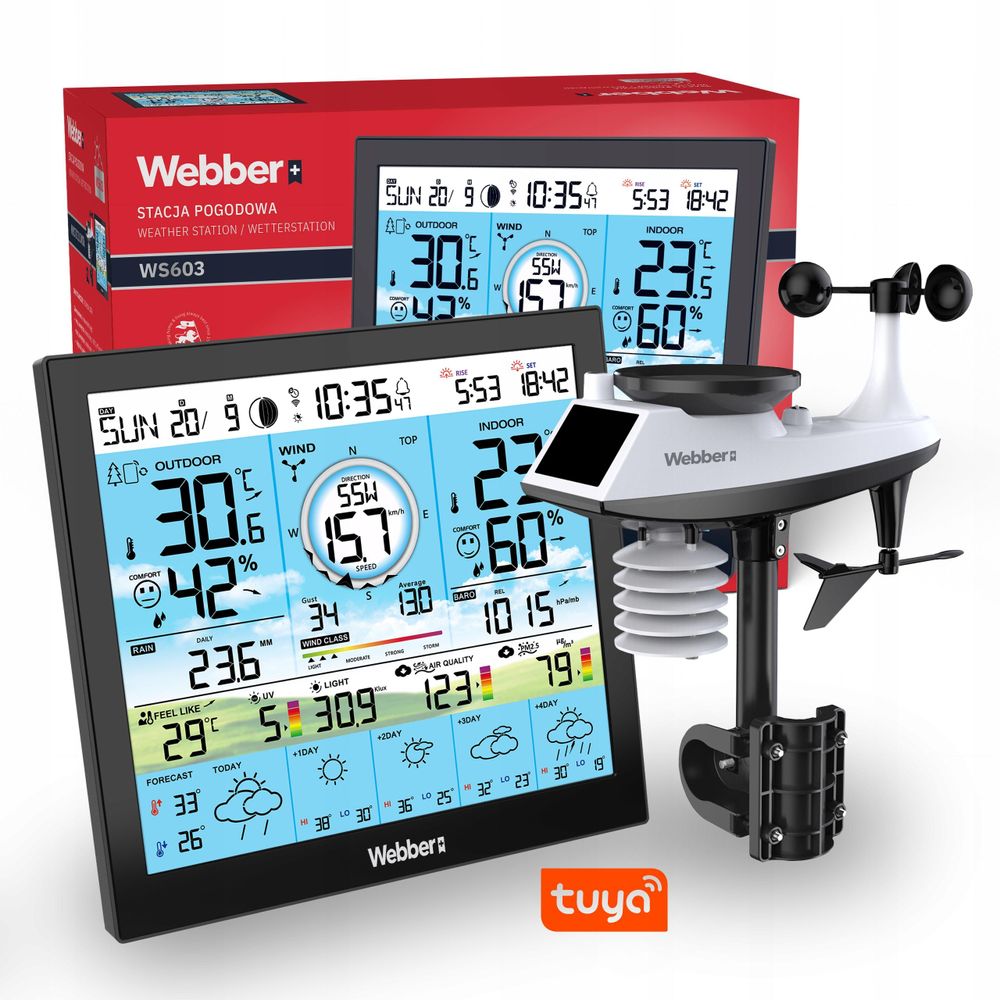 Venkovní multisenzor WEBBER WS603 pro vítr srážky UV a teplotu