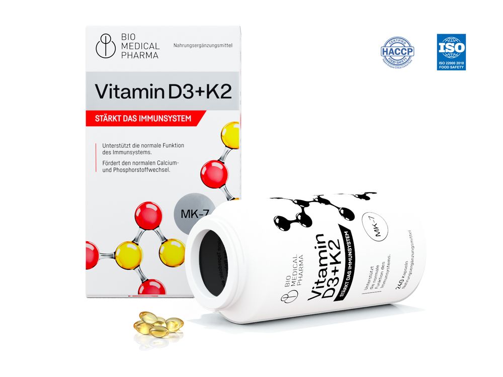 Dose Vitamin D3 + K2 von Medical Pharma