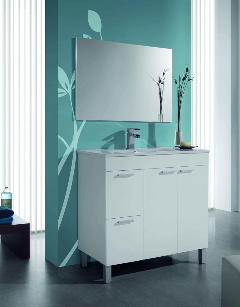 AKTIVA Waschbeckenunterschrank – modernes Badezimmer-Set mit Spiegel und großzügigem Stauraum