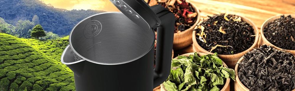 Balter Wasserkocher Edelstahl WK-4, 1,7 Liter, elektrischer Wasserkocher, Doppelwand Design, BPA frei, LED, kabellos, Teekocher Kompakt, Schwarz