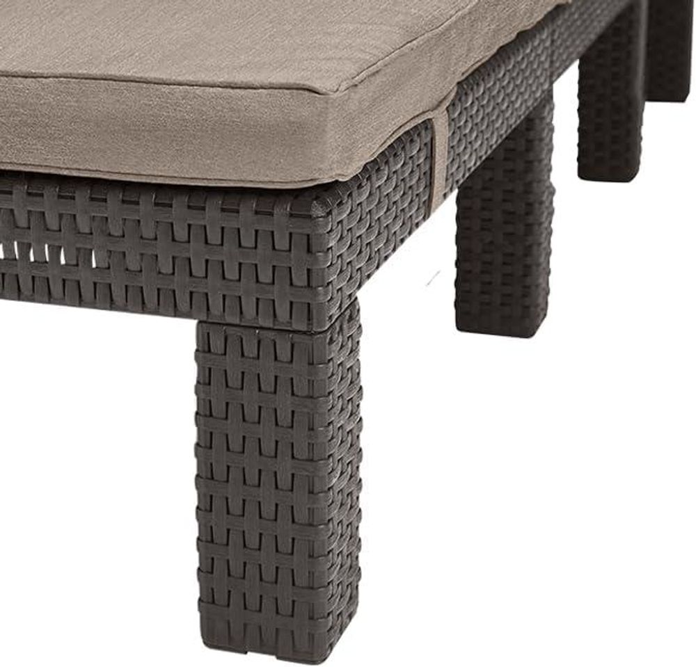Daytona Deluxe Gartenliege, braun, Kunststoff, verstellbare Rückenlehne, 195 x 65 x 25,5 cm